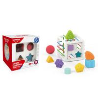 Montessori Şekil Eşleştirme Küpü - Renkli Geometrik Bloklu Eğitici Oyuncak