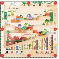 Ahşap Manyetik Labirent Oyunu  Dinozor Dünyası