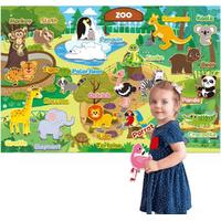 Eğitici Montessori Hayvanat Bahçesi Hayvanları Keçe 70*109 CM