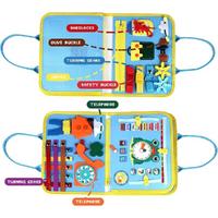 Montessori Keçe Eğitim Çantası Busy Board- Mavi  4 Sayfa