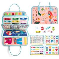 Montessori Keçe Eğitim Çantası Pembe Prenses | Busy Board 8 Etkinlikli Motor Gelişim Oyuncağı