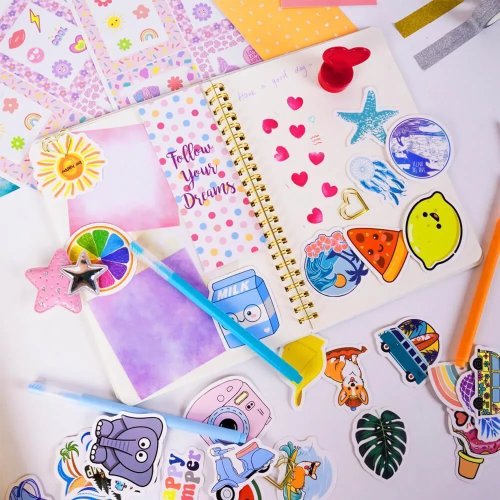 DIY Günlük Seti – Kızlar için Stickerlı Defter ve Hobi Kit