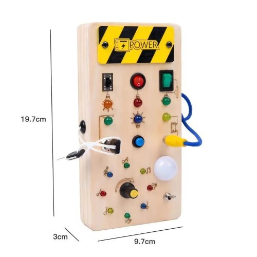 Montessori Ahşap Busy Board – Power Model | Aktivite ve Beceri Tahtası
