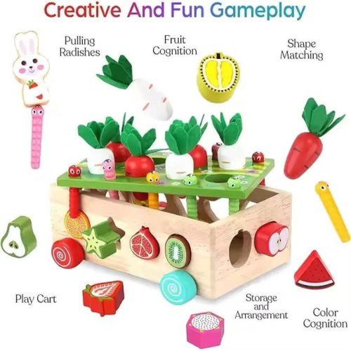  Montessori Ahşap Sebze ve Meyve Eşleştirme Oyunu 