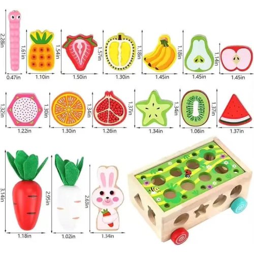  Montessori Ahşap Sebze ve Meyve Eşleştirme Oyunu 